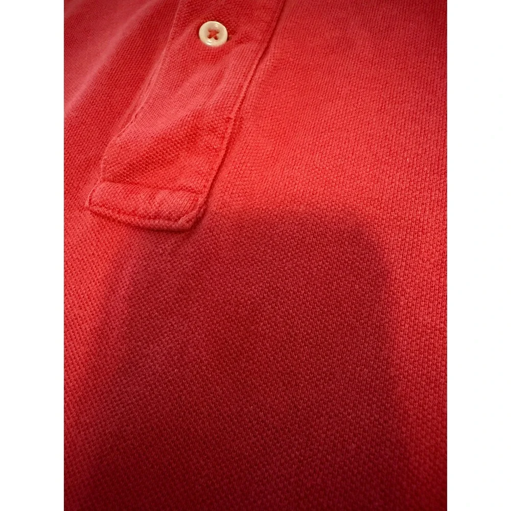 Polo Ralph Lauren Red Pique Polo Shirt Mens 3XB Big Blue Pony Logo Short Sleeve